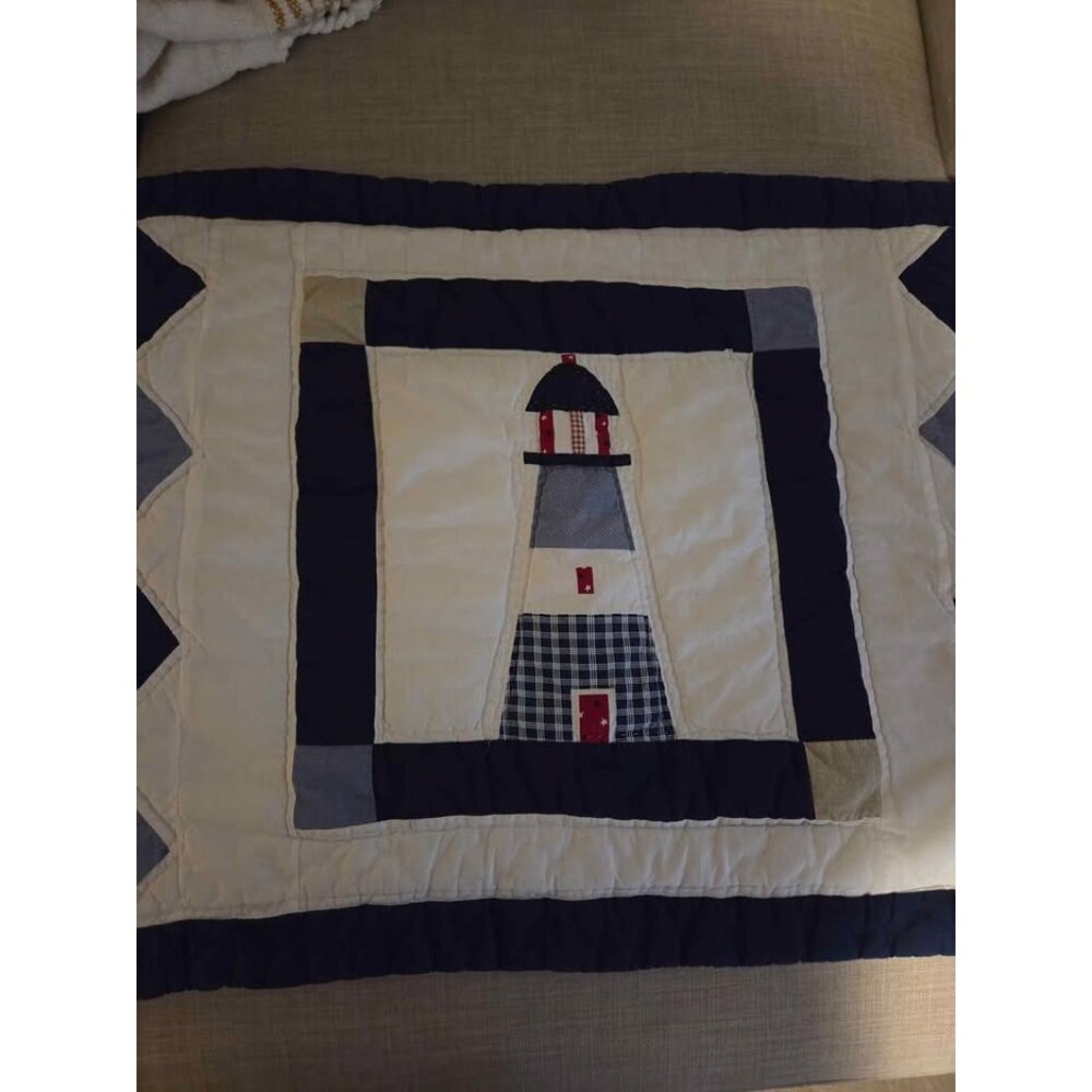 Nautical quilted pillow covers set 100% cotton